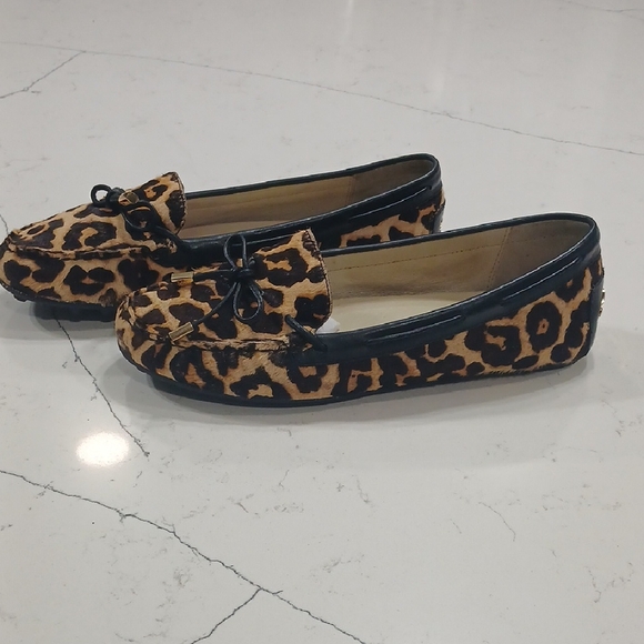 Michael Kors Shoes - Michael Kors Leopard Pattern Loafers with Black Accents Sz 9 Gentle Used